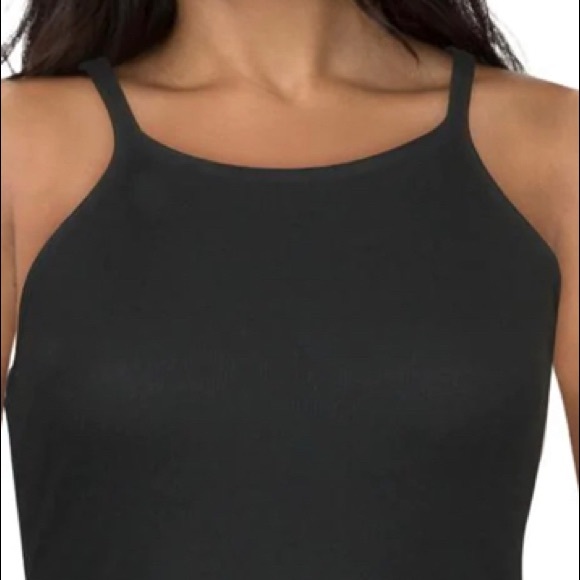 NWT (XS) Danielle Bernstein shirt thong high neck ribbed black high leg bodysuit - Picture 10 of 11